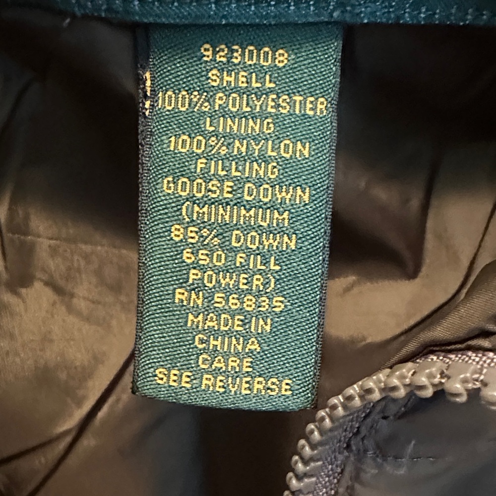 Cabela's Goose Down 650 Fill Olive Green Quilted Puffer Vest Size L Reg - Picture 3 of 7
